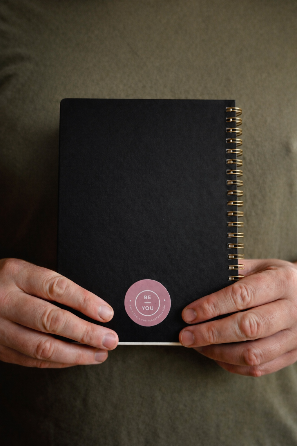 Masculine Black Spiral Journal with Pocket & Elastic Closure